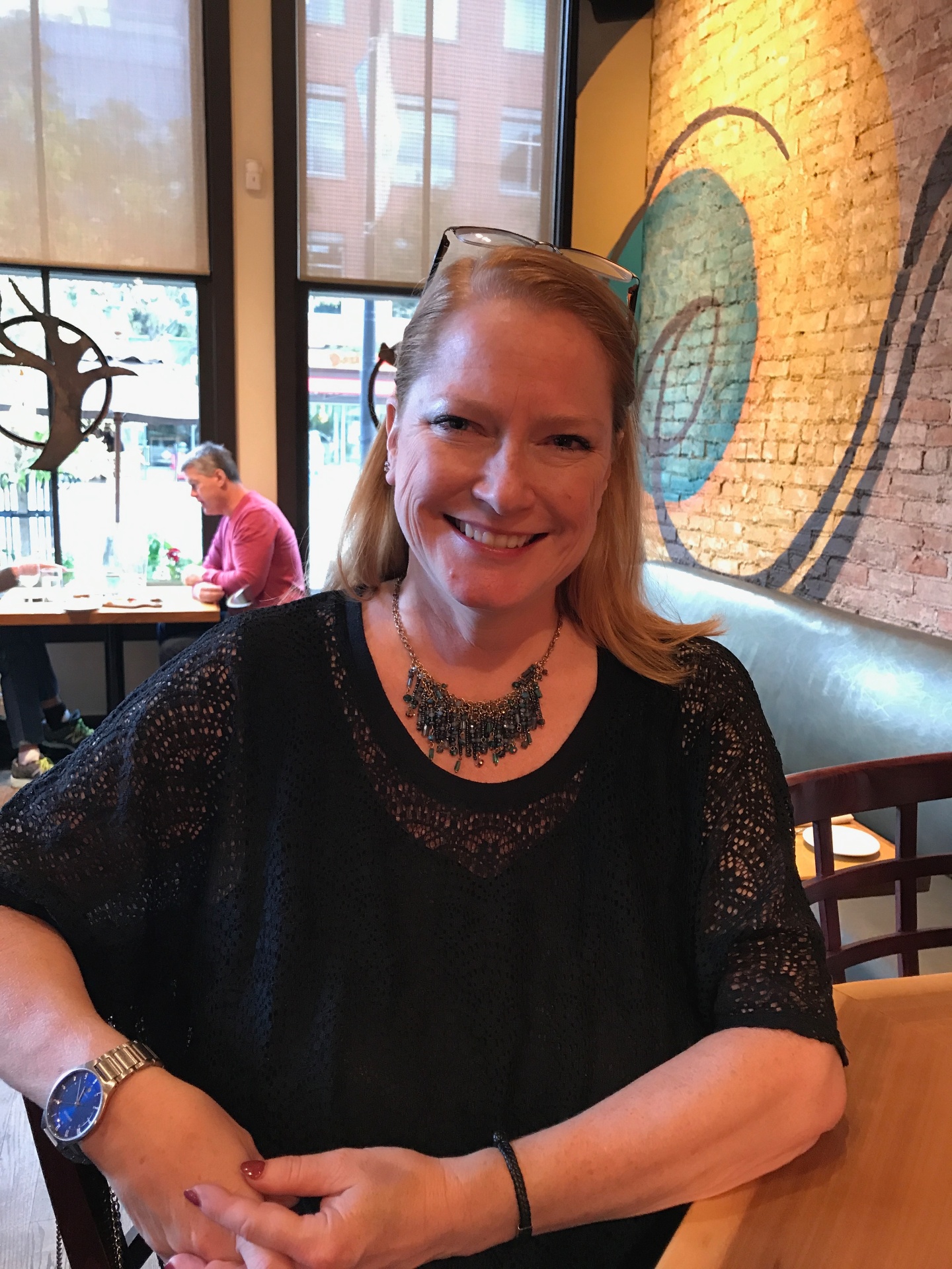 Lunch out, all smiles