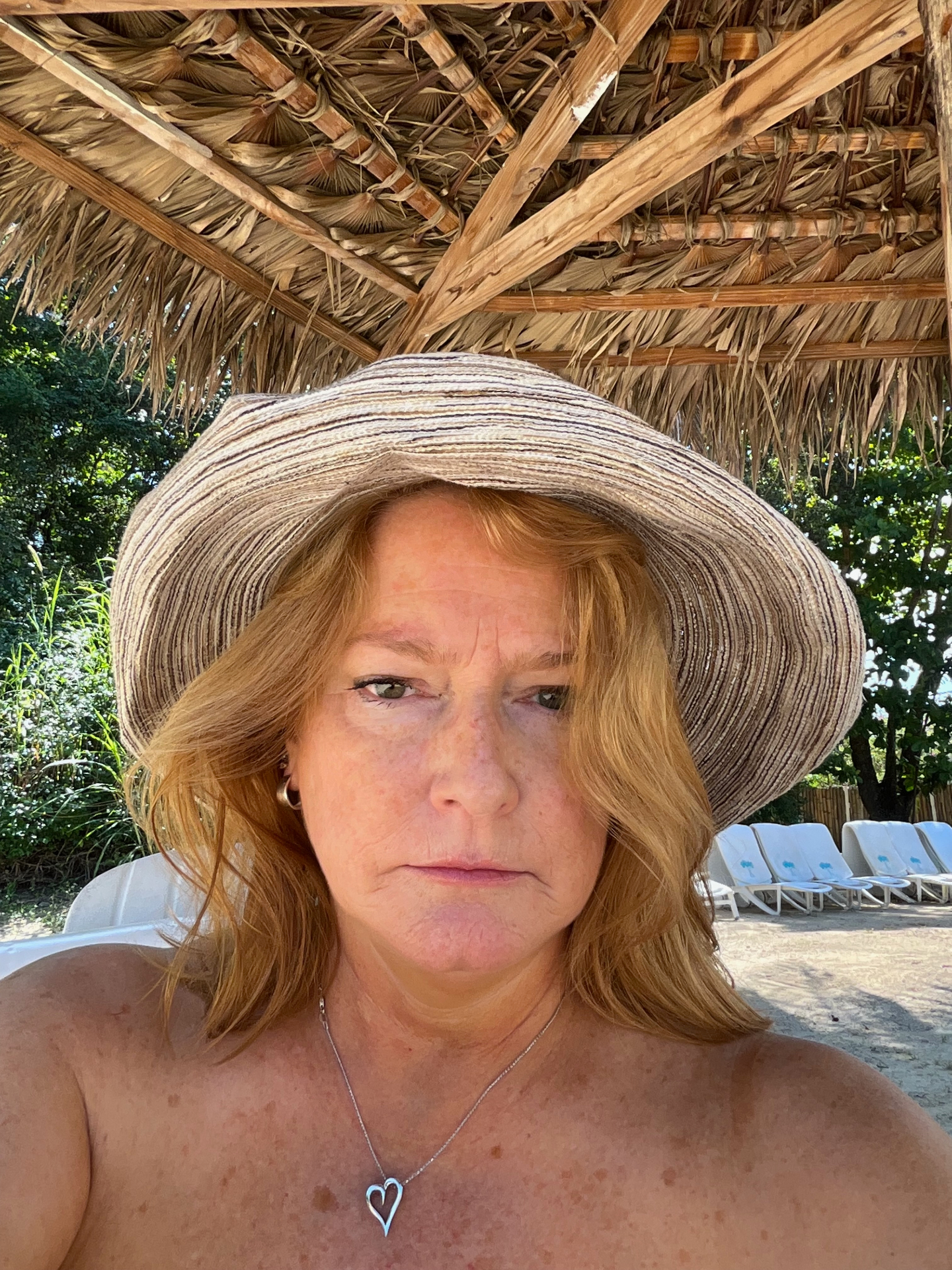 Sun hat under the palapa